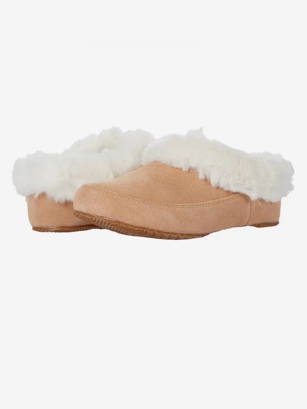 Sorel Women's Orange Faux-Suede Shearling Clog Slippers